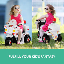 Load image into Gallery viewer, Rigo Kids Electric Ride On Police Motorcycle Motorbike 6V Battery White