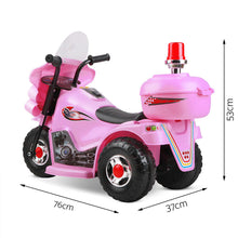 Load image into Gallery viewer, Rigo Kids Electric Ride On Police Motorcycle Motorbike 6V Battery Pink