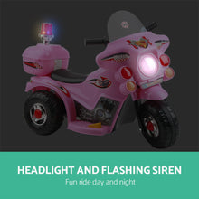 Load image into Gallery viewer, Rigo Kids Electric Ride On Police Motorcycle Motorbike 6V Battery Pink