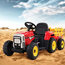 Load image into Gallery viewer, Rigo Ride On Car Tractor Trailer Toy Kids Electric Cars 12V Battery Red