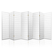 Load image into Gallery viewer, 8 Panel Room Divider Privacy Screen Dividers Stand Oriental Vintage White