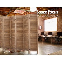 Load image into Gallery viewer, 8 Panel Timber Brown Room Divider