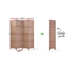Load image into Gallery viewer, Artiss 4 Panel Room Divider Screen Privacy Timber Foldable Dividers Stand Natural