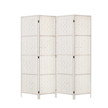 Load image into Gallery viewer, Artiss 4 Panel Room Divider Screen Privacy Timber Foldable Dividers Stand White