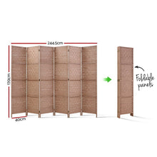 Load image into Gallery viewer, Artiss 6 Panel Room Divider Screen Privacy Timber Foldable Dividers Stand Natural