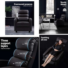 Load image into Gallery viewer, Luxury Recliner Lounge Armchair Leather Cover Brown