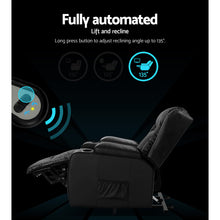 Load image into Gallery viewer, Artiss Electric Recliner Chair Lift Heated Massage Chairs Lounge Sofa Leather