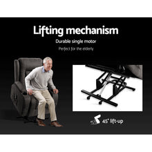 Load image into Gallery viewer, Artiss Electric Recliner Chair Lift Heated Massage Chairs Fabric Lounge Sofa