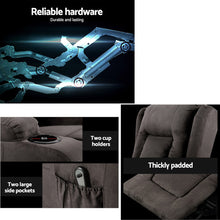 Load image into Gallery viewer, Artiss Electric Recliner Chair Lift Heated Massage Chairs Fabric Lounge Sofa