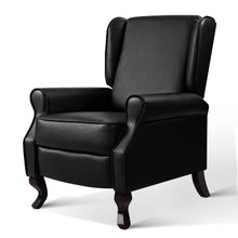 Load image into Gallery viewer, Artiss Recliner Chair Luxury Lounge Armchair Single Sofa Couch PU Leather Black