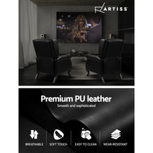 Load image into Gallery viewer, Artiss Recliner Chair Luxury Lounge Armchair Single Sofa Couch PU Leather Black
