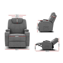 Load image into Gallery viewer, Artiss Electric Massage Chair Recliner Sofa Lift Motor Armchair Heating Fabric
