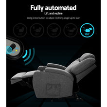 Load image into Gallery viewer, Artiss Electric Massage Chair Recliner Sofa Lift Motor Armchair Heating Fabric