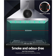 Load image into Gallery viewer, Devanti Range Hood 60cm 600mm Kitchen Canopy Stainless Steel Rangehood Wall Mount