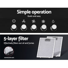 Load image into Gallery viewer, 90cm 900mm LED Light Wall Mount Black Rangehood