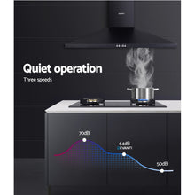 Load image into Gallery viewer, 90cm 900mm LED Light Wall Mount Black Rangehood