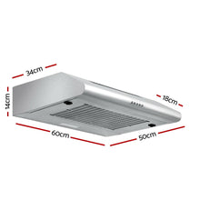 Load image into Gallery viewer, DEVANTI Fixed Range Hood Rangehood Stainless Steel Kitchen Canopy 60cm 600mm