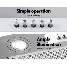 Load image into Gallery viewer, Devanti Range Hood Rangehood Undermount Built In Stainless Steel Canopy 52cm 520mm