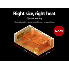 Load image into Gallery viewer, Devanti Electric Infrared Radiant Strip Heater Panel Heat Remote Control 2400W