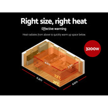 Load image into Gallery viewer, Devanti Electric Infrared Radiant Strip Heater 3200W Panel Heat Bar Remote Control