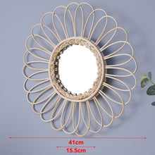 Load image into Gallery viewer, Rattan Art Deco Round Mirror