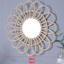 Load image into Gallery viewer, Rattan Art Deco Round Mirror