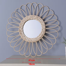 Load image into Gallery viewer, Rattan Art Deco Round Mirror