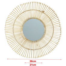 Load image into Gallery viewer, Rattan Art Deco Round Mirror
