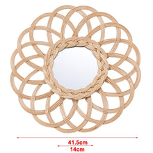 Load image into Gallery viewer, Rattan Art Deco Round Mirror