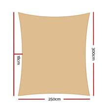 Load image into Gallery viewer, Instahut Shade Sail 2.5x3m Rectangle 280GSM 98% Sand Shade Cloth