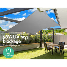 Load image into Gallery viewer, Instahut Shade Sail 4x5m Rectangle 280GSM 98% Grey Shade Cloth