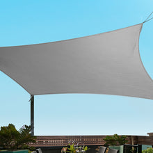 Load image into Gallery viewer, Instahut Shade Sail 4x5m Rectangle 280GSM 98% Grey Shade Cloth