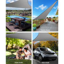 Load image into Gallery viewer, Instahut Shade Sail 5x5x5m Triangle 280GSM 98% Grey Shade Cloth