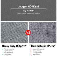 Load image into Gallery viewer, Instahut Shade Sail 5x5x5m Triangle 280GSM 98% Grey Shade Cloth
