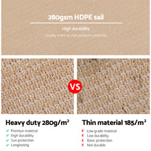 Load image into Gallery viewer, Instahut Shade Sail 6x6m Rectangle 280GSM 98% Sand Shade Cloth