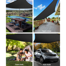 Load image into Gallery viewer, Instahut Shade Sail 6x7m Rectangle 280GSM 98% Black Shade Cloth