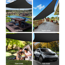 Load image into Gallery viewer, Instahut Shade Sail 6x8m Rectangle 280GSM 98% Black Shade Cloth