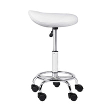 Load image into Gallery viewer, Artiss 2X Saddle Salon Stool Swivel Barber Hair Dress Chair Hydraulic Lift White