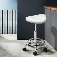 Load image into Gallery viewer, Artiss 2X Saddle Salon Stool Swivel Barber Hair Dress Chair Hydraulic Lift White