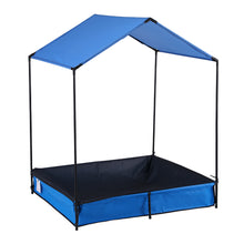 Load image into Gallery viewer, Keezi Kids Sandpit Metal Sandbox Sand Pit with Canopy Cover Outdoor Toys 120cm