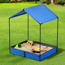Load image into Gallery viewer, Keezi Kids Sandpit Metal Sandbox Sand Pit with Canopy Cover Outdoor Toys 120cm