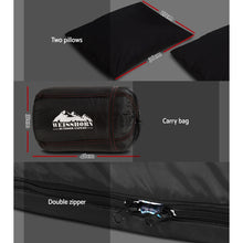 Load image into Gallery viewer, Weisshorn Sleeping Bag Double Pillow Thermal Camping Hiking Tent Grey -10�C