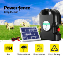 Load image into Gallery viewer, Giantz Fence Energiser 20KM Solar Powered 1.2J Electric