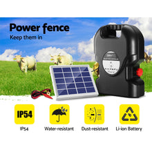 Load image into Gallery viewer, Giantz Fence Energiser 15KM Solar Powered 0.8J Electric