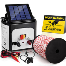 Load image into Gallery viewer, Giantz Fence Energiser 8KM Solar Powered Electric 500M Poly Rope