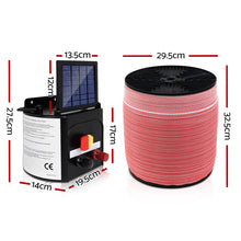 Load image into Gallery viewer, Giantz Fence Energiser 3KM Solar Powered Electric 2000M Poly Tape