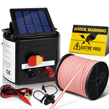 Load image into Gallery viewer, Giantz Fence Energiser 3KM Solar Powered Electric 400M Poly Tape Insulator