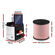 Load image into Gallery viewer, Giantz Fence Energiser 3KM Solar Powered Electric 400M Poly Tape Insulator