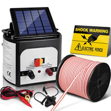 Load image into Gallery viewer, Giantz Fence Energiser 8KM Solar Powered Electric 400M Poly Tape Insulator