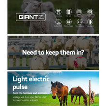 Load image into Gallery viewer, Giantz Fence Energiser 5KM Solar Powered Electric 2KM Poly Wire